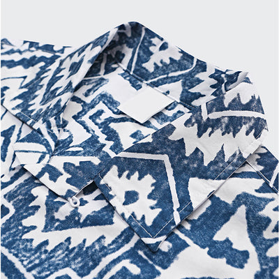 Camisa holgada de manga corta para hombre con estampado