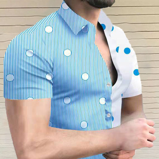 Hordian - Camisa de manga corta para hombre con diseño doble