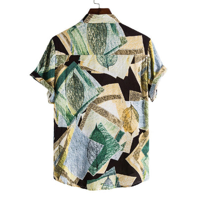 Camisa de fiesta con estampado abstracto para hombre