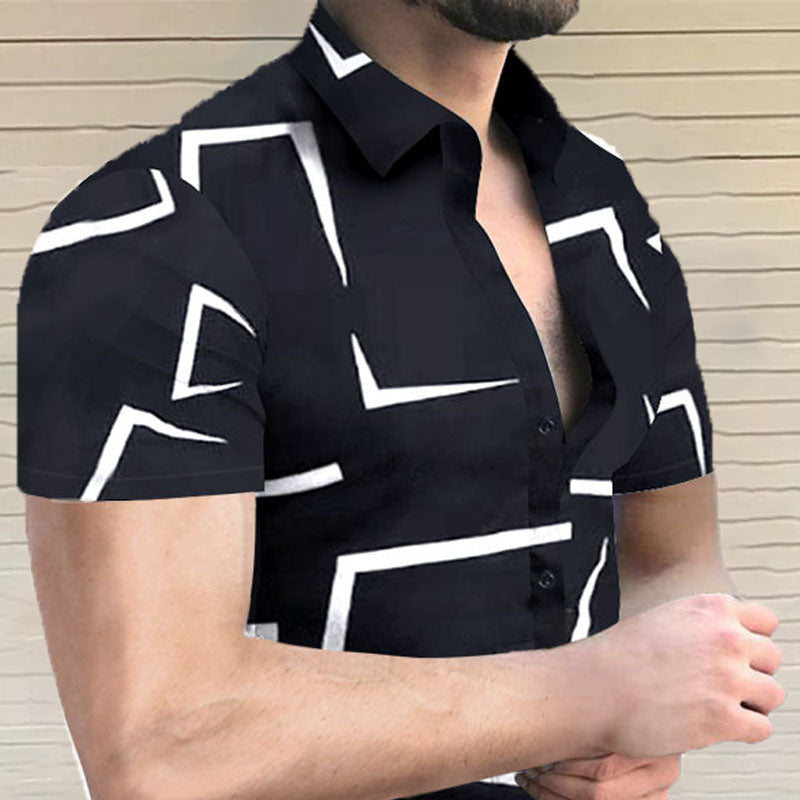 Camiseta de manga corta para hombre con estampado abstracto