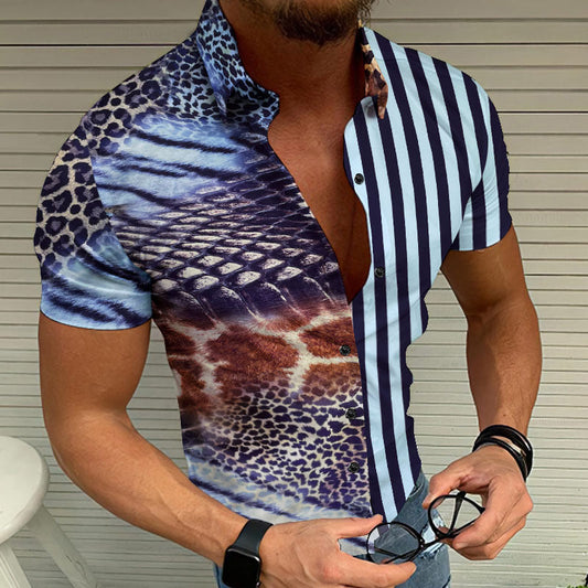 Camisa de rayas para hombre con estampado en contraste