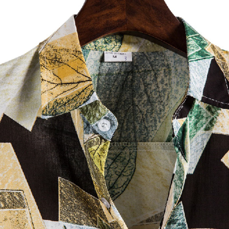 Camisa de fiesta con estampado abstracto para hombre