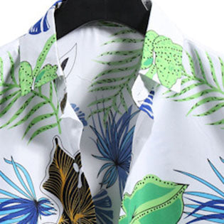 Preciosa camisa de manga corta para hombre con estampado floral