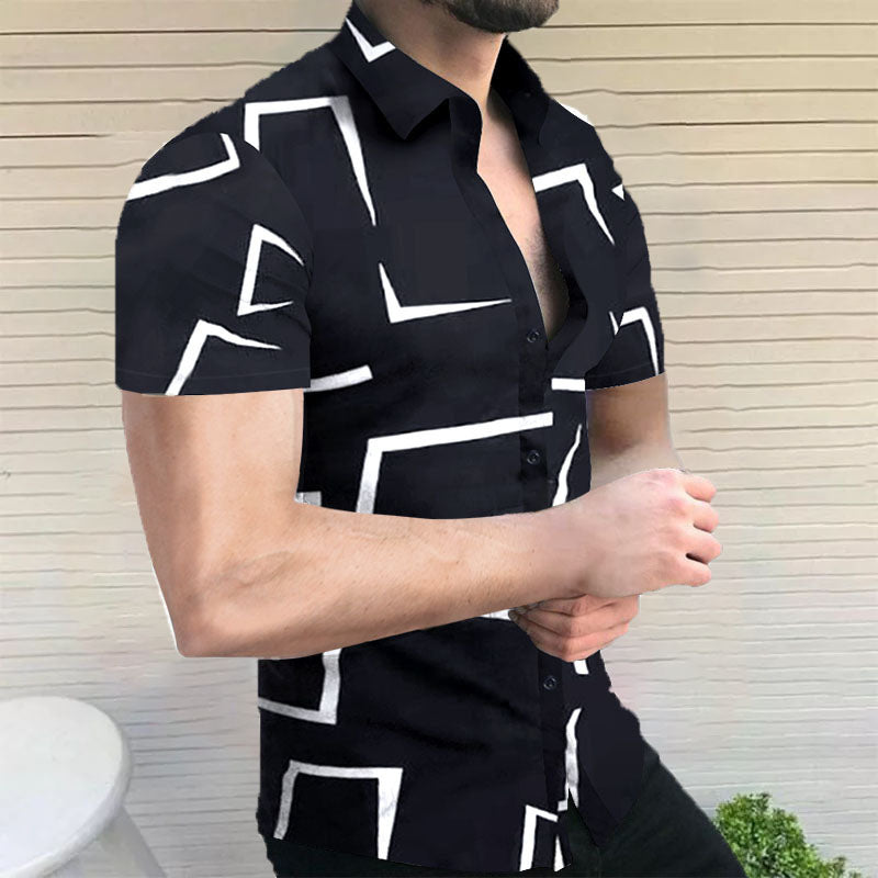 Camiseta de manga corta para hombre con estampado abstracto