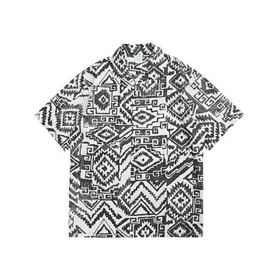 Camisa holgada de manga corta para hombre con estampado