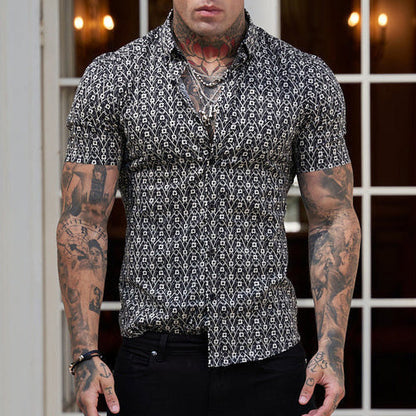 Veraniega camisa slim-fit de caballero con estampado