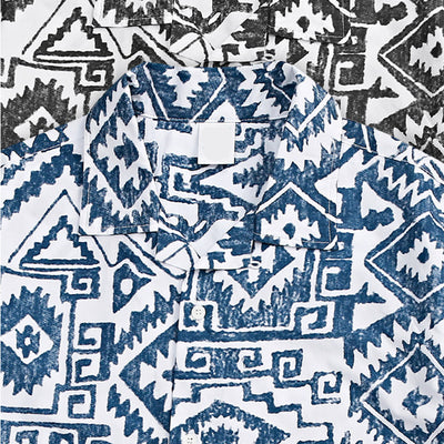 Camisa holgada de manga corta para hombre con estampado