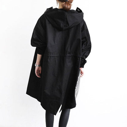 Abrigo mujer trench oversize con capucha ligera - Simona