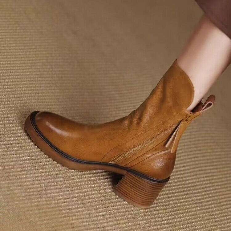 Botines mujer plataforma alta cremallera lateral estilo moderno - Grega