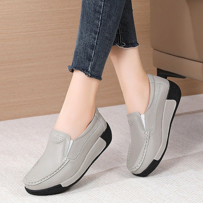 Mocasines para mujer de piel sintética suela antideslizante estilo casual - Ángela