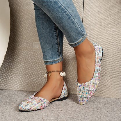 Zapatillas para mujer tejido multicolor corte en punta - Melina