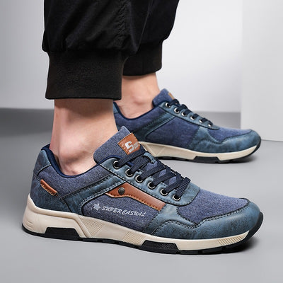 Zapatillas hombre diseño retro con mezcla de materiales casual - Luis