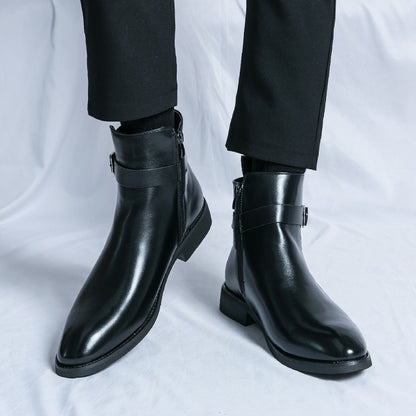 Botines hombre piel sintética hebilla lateral - Sergio
