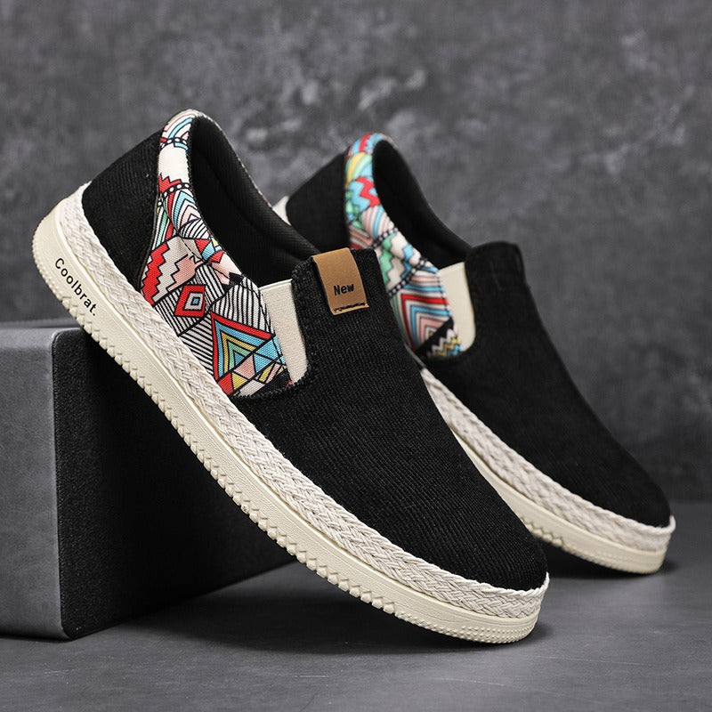 Zapatillas casuales hombre lona con estampado étnico - Edy