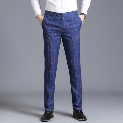 Pantalones hombre slim fit a cuadros formales - Léon