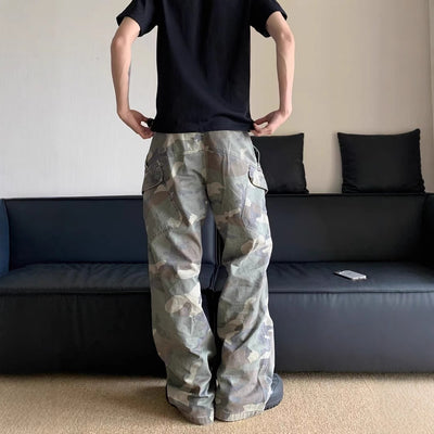 Pantalones cargo para hombre de estampado camuflaje corte ancho - Rodrigo