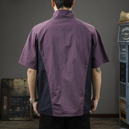 Camiseta hombre crepé técnico media cremallera cuello alto - Cristiano