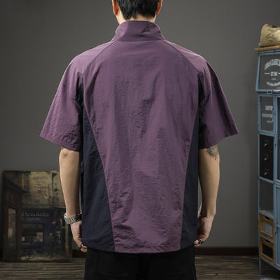 Camiseta hombre crepé técnico media cremallera cuello alto - Cristiano