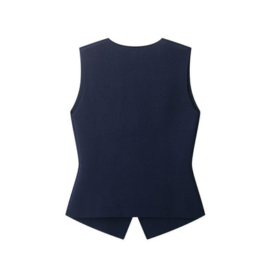 Chaleco mujer sin mangas con botones dorados estilo sastre - Saray