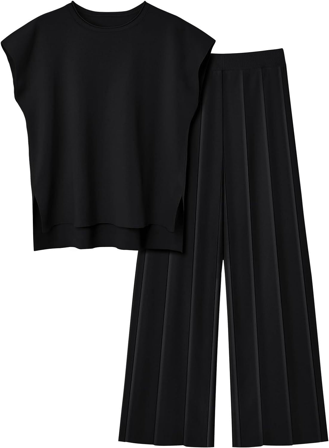 Conjunto fluido de top sin mangas y pantalón plisado - Oriane