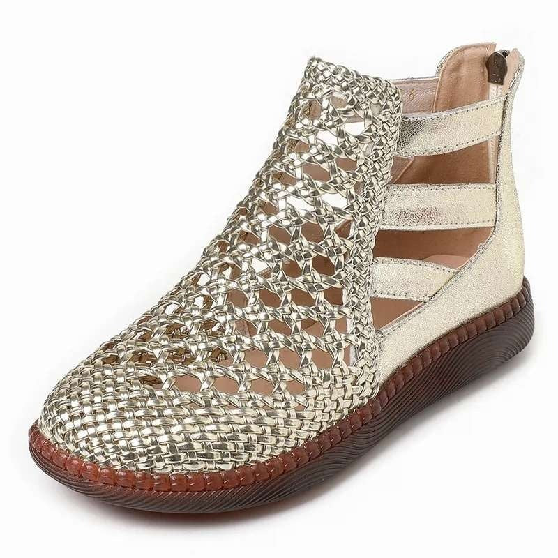 Sandalias mujer trenzadas diseño calado suela flexible - Martina