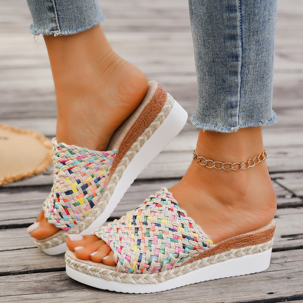 Sandalias Plataforma Mujer Trenzadas Estilo Bohemio - Malina