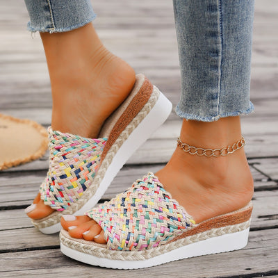 Sandalias Plataforma Mujer Trenzadas Estilo Bohemio - Malina