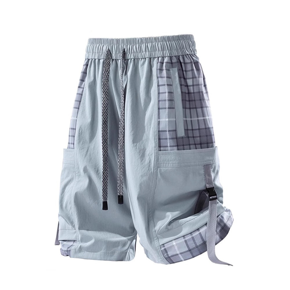 Pantalones cortos para hombre paneles a cuadros estilo cargo - Daan
