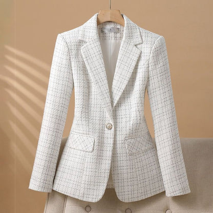 Blazer de Mujer Entallado con Patrón de Cuadros - Melissa