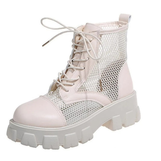 Botas militar mujer paneles de malla - Lioré