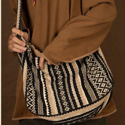 Bolso bandolera para mujer de tejido jacquard diseño étnico estilo vintage - Mariana