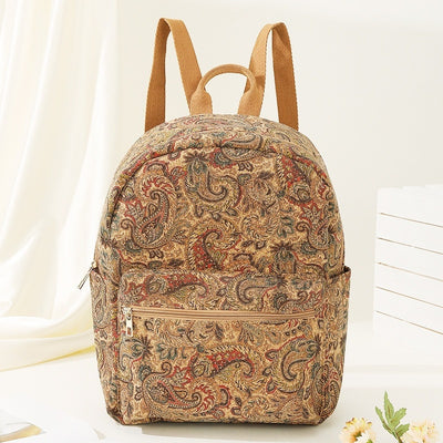 Mochila tela estampada capacidad amplia estilo vintage - Francis