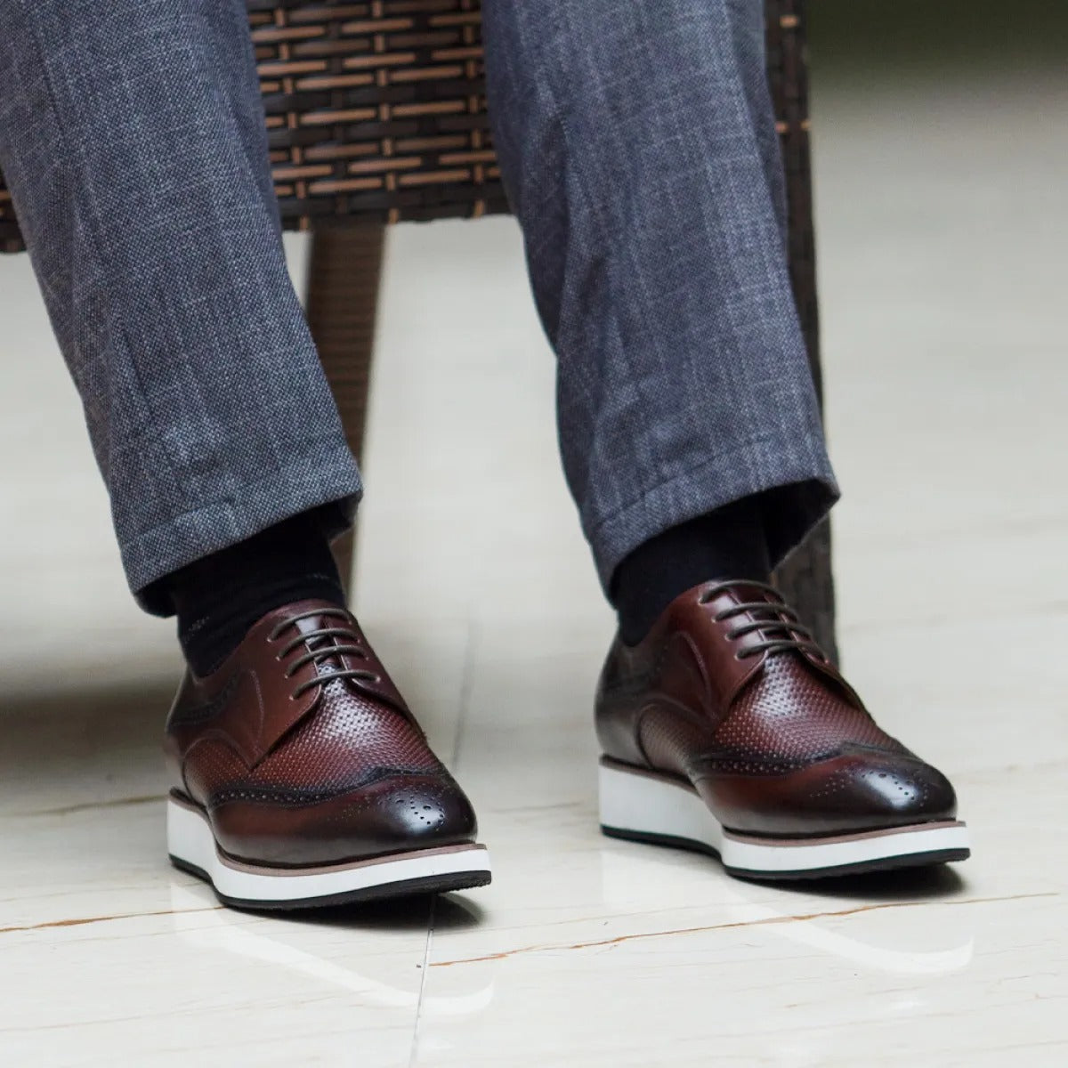 Zapatos derby hombre cuero calado estilo clásico - Humberto
