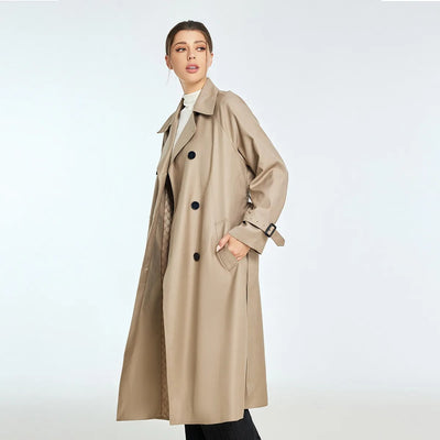 Abrigo trench largo mujer estilo clásico doble botonadura - Celine
