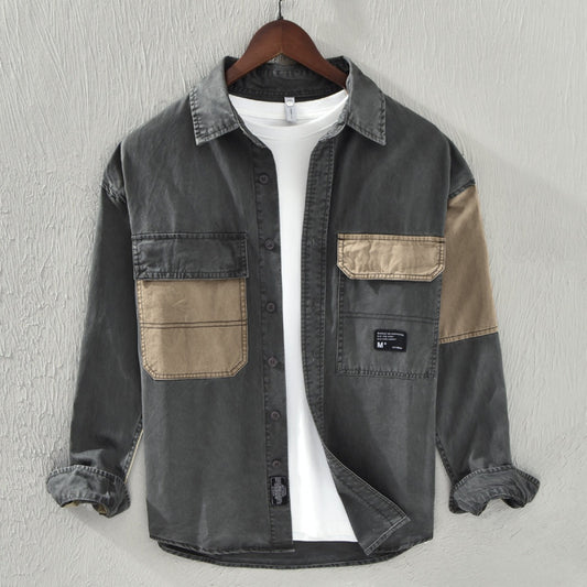 Sobrecamisa hombre bolsillos bicolor algodón casual - Yaren