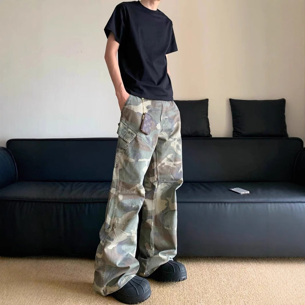 Pantalones cargo para hombre de estampado camuflaje corte ancho - Rodrigo