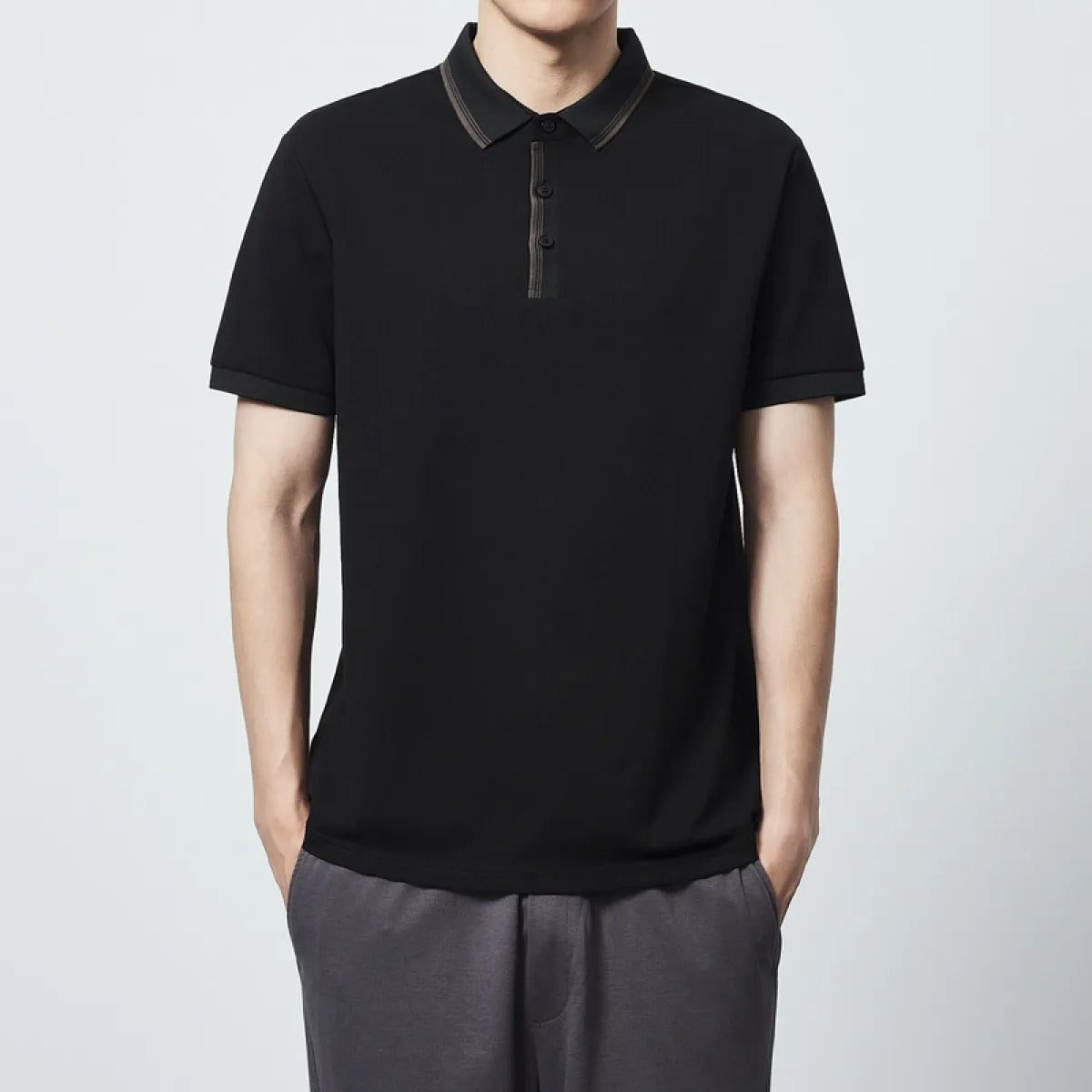 Polo para hombre de algodón peinado detalle contraste - Enzo