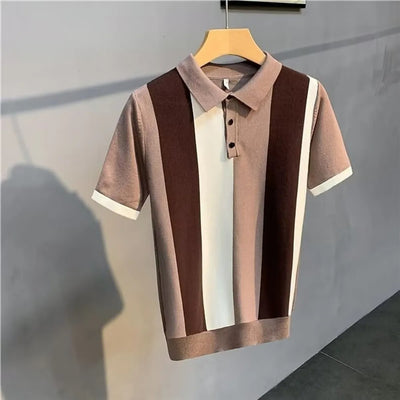 Polo para hombre de punto rayas verticales estilo retro - Mauro