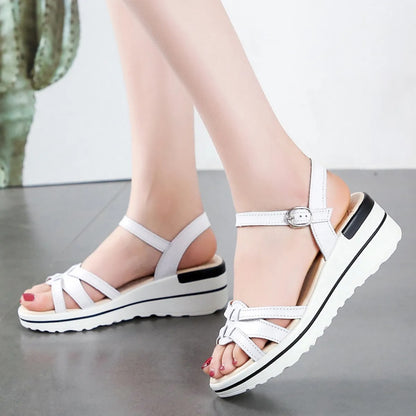 Sandalias Plataforma Mujer Cruzadas Minimalistas - Irina