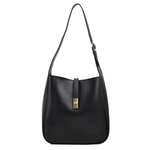 Bolso de hombro estilo retro en piel vegana lisa - Victoria