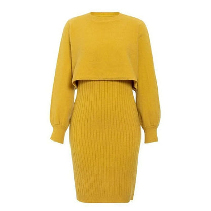 Vestido de punto con efecto dos piezas - Karine