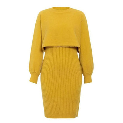 Vestido de punto con efecto dos piezas - Karine