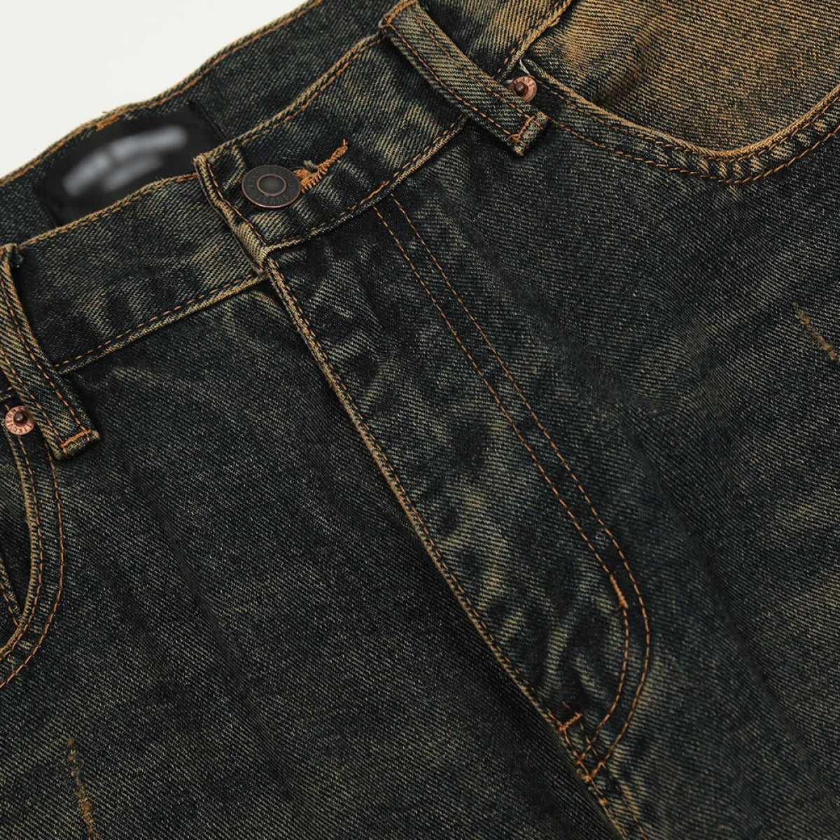 Jeans para hombre denim lavado efecto desgastado con corte recto - Lennart