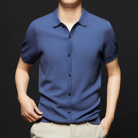 Camisa para hombre de punto fino de manga corta - Renzo