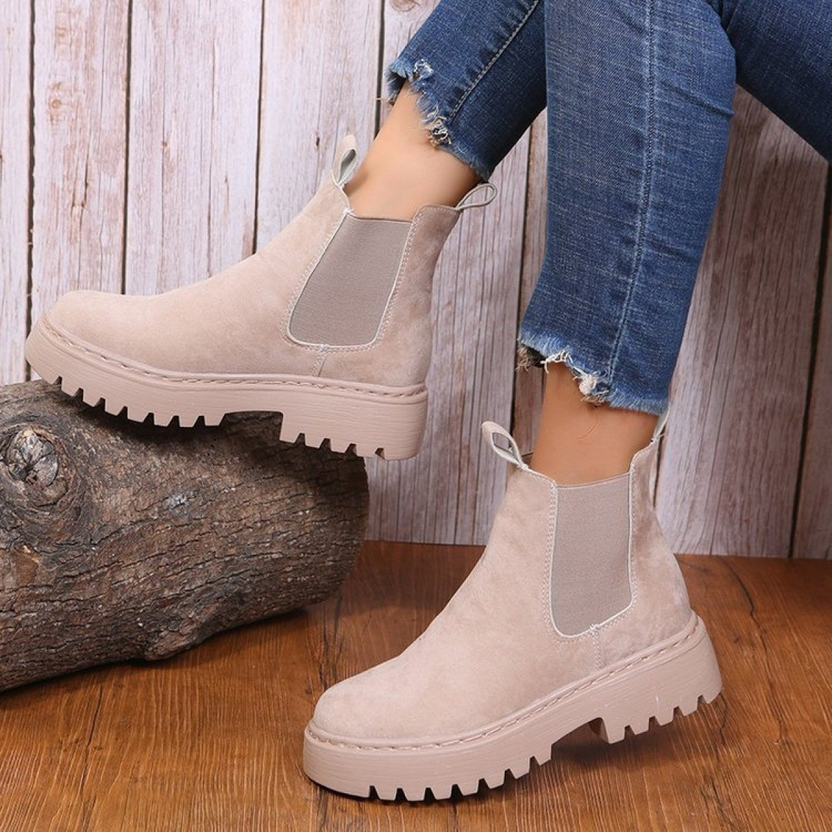 Botas mujer plataforma elásticos laterales estilo chelsea - Maren
