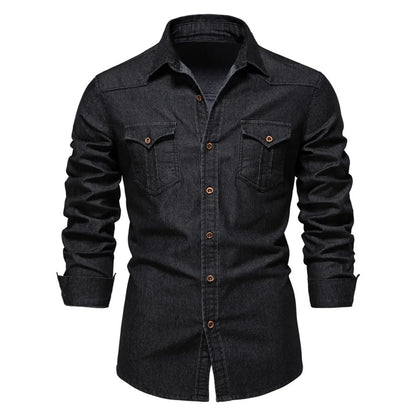 Camisa vaquera manga larga para hombre - Derek