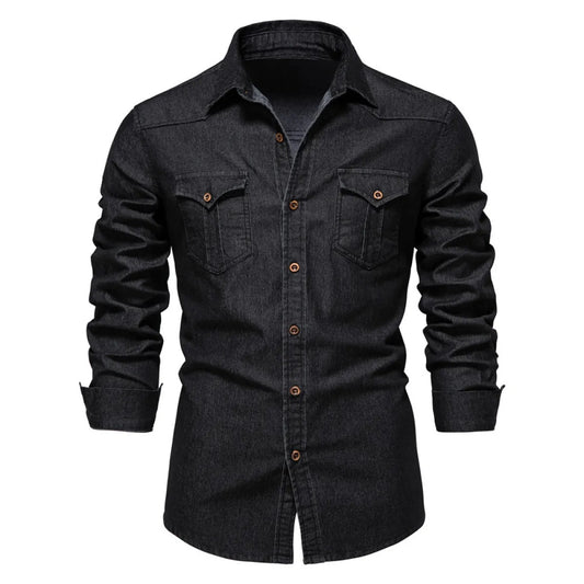 Camisa vaquera manga larga para hombre - Derek