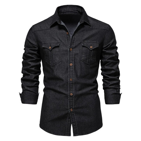 Camisa vaquera manga larga para hombre - Derek