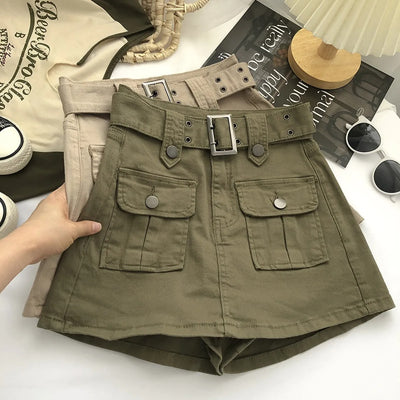 Shorts cargo de mujer tiro alto - Levria