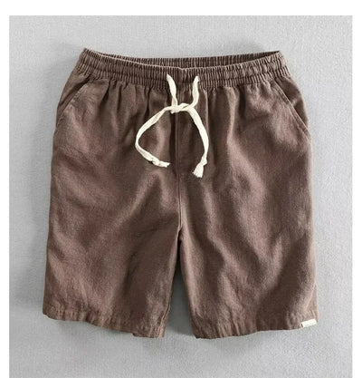 Pantalones cortos hombre lino ajuste holgado con cordón - Tobias